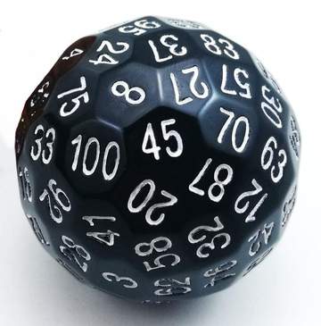 Foam Brain: 100 Sided Die - Black D100